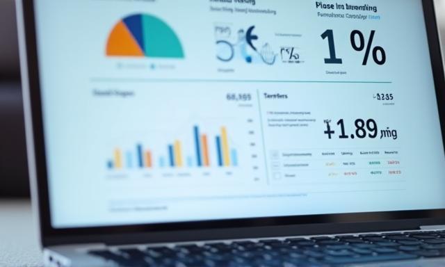 Laptop screen showing lead generation metrics